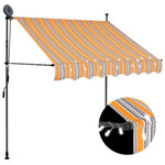 Tenda da Sole Retrattile Manuale con LED 100 cm Gialla e Blu