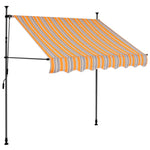 Tenda da Sole Retrattile Manuale con LED 100 cm Gialla e Blu