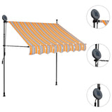 Tenda da Sole Retrattile Manuale con LED 150 cm Gialla e Blu