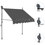 Tenda da Sole Retrattile Manuale con LED 100 cm Antracite