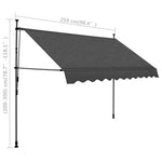 Tenda da Sole Retrattile Manuale con LED 250 cm Antracite