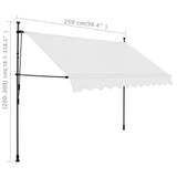 Tenda da Sole Retrattile Manuale con LED 250 cm Crema