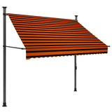 Tenda da Sole Retrattile Manuale LED 200 cm Arancione e Marrone