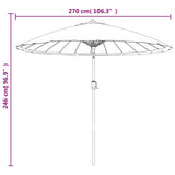 Ombrellone da Giardino con Palo in Alluminio 270 cm Azzurro