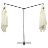 Ombrellone Doppio con Palo in Acciaio 250x250 cm Bianco Sabbia