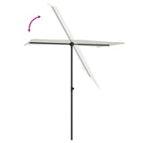 Ombrellone da Esterni Palo in Alluminio 180x110cm Bianco Sabbia