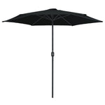 Ombrellone da Giardino con Palo in Alluminio 270x246 cm Nero