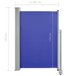 Tenda Laterale Retrattile per Patio 120x300 cm Blu