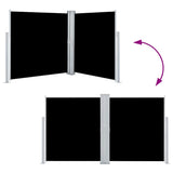 Tenda da Sole Laterale Retrattile Nera 140x600 cm