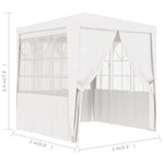 Gazebo Professionale con Pareti 2x2 m Bianco 90 g/m