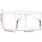 Tendone per Feste con 4 Pareti in Rete 4x4 m Bianco