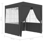 Gazebo Professionale con Pareti 2,5x2,5 m Antracite 90 g/m