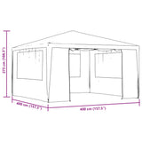 Gazebo Professionale con Pareti 4x4 m Antracite 90 g/m