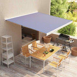 Tendone Parasole in Tela Blu e Bianco 400x300 cm