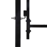 Cancello per recinzione BOXTEL porta singola con parte superiore ad arco in acciaio 1x2 m Nero