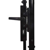 Cancello per recinzione BOXTEL porta singola con parte superiore ad arco in acciaio 1x2 m Nero