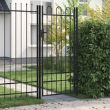 Cancello per recinzione BOXTEL porta singola con parte superiore ad arco in acciaio 1x2 m Nero