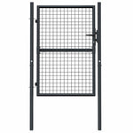 Cancello da Giardino in Acciaio Zincato 100x175 cm Grigio