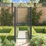 Cancello da giardino in rete di acciaio zincato 100x200 cm grigio