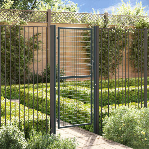 Cancello da giardino in rete di acciaio zincato 100x200 cm grigio