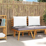 Sedia da Giardino con Cuscini in Legno Massello di Acacia