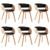 Sedie da Pranzo 6 pz Crema in Legno Piegato e Similpelle
