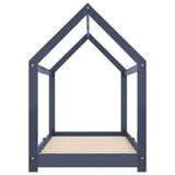 Giroletto per Bambini Grigio in Legno Massello di Pino 80x160cm