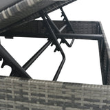 Lettino Prendisole con Ombrellone in Polyrattan Grigio