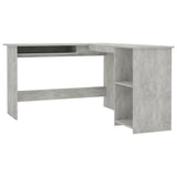 Scrivania Angolare a L Grigio Cemento 120x140x75cm truciolato