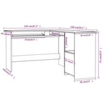 Scrivania Angolare a L Grigio Cemento 120x140x75cm truciolato