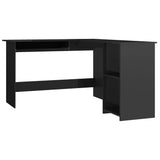 Scrivania Angolare a L Nero Lucido 120x140x75cm truciolato