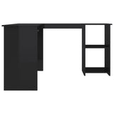 Scrivania Angolare a L Nero Lucido 120x140x75cm truciolato