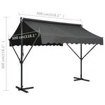 Tenda Parasole con Piedistallo 300x300 cm Antracite