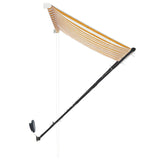 Tenda da Sole Retrattile con LED 200x150 cm Giallo e Bianco