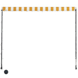 Tenda da Sole Retrattile con LED 200x150 cm Giallo e Bianco