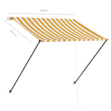 Tenda da Sole Retrattile con LED 200x150 cm Giallo e Bianco