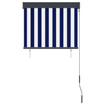Tenda a Rullo per Esterni 80x250 cm Blu e Bianca