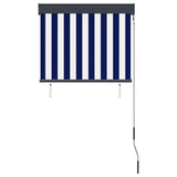 Tenda a Rullo per Esterni 80x250 cm Blu e Bianca
