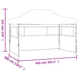 Gazebo Professionale Pieghevole con 3 Pareti 3x4m Acciaio Crema