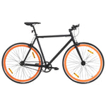 Bicicletta a Scatto Fisso Nera e Arancione 700c 51 cm