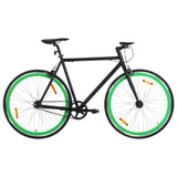 Bicicletta a Scatto Fisso Nera e Verde 700c 51 cm