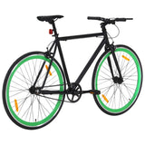 Bicicletta a Scatto Fisso Nera e Verde 700c 51 cm