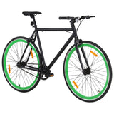 Bicicletta a Scatto Fisso Nera e Verde 700c 59 cm