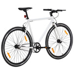 Bicicletta a Scatto Fisso Bianca e Nera 700c 59 cm