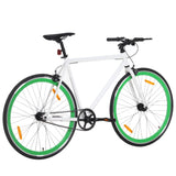 Bicicletta a Scatto Fisso Bianca e Verde 700c 51 cm