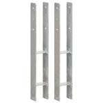 Picchetti per Recinzione 2 pz Argento 8x6x60 cm Acciaio Zincato