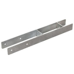 Picchetti per Recinzione 2 pz Argento 8x6x60 cm Acciaio Zincato