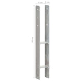 Picchetti per Recinzione 2 pz Argento 8x6x60 cm Acciaio Zincato