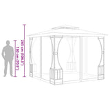Gazebo con Rete 300x300x265 cm Antracite