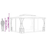 Gazebo con Rete 300x400x265 cm Antracite